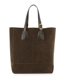 Men's Suede Tote Bag, Olive