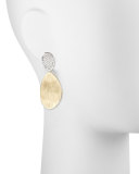 Large Diamond Lunaria 18k Gold Double-Drop Earrings