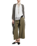 High-Waist Cropped Culottes, Olive
