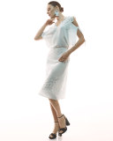 Mirabel A-line Cotton Eyelet Skirt, White