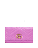 GG Marmont 2.0 Medium Quilted Flap Wallet, Bright Pink