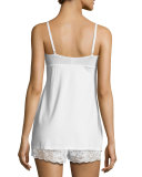 Italia Lace-Trim Camisole, White