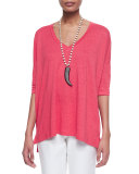 Linen V-Neck Boxy Tunic