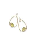 18K Rock Candy Tipped Oval Wire Earrings