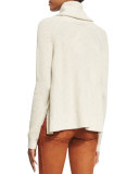 Nettie Transfer-Knit Ribbed Sweater, Cream