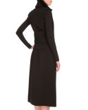 Belted Long Vest w/ Attached Corset, Black