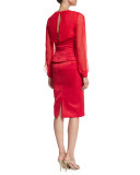 High-Waist Pencil Skirt, Hibiscus