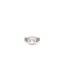 Caviar Color Faceted Ring in White Topaz, Size 7