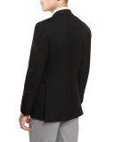 Twill Two-Button Blazer, Black
