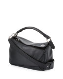 Small Calfskin Puzzle Bag, Black