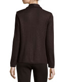 Textured One-Button Jacket, Coffee, Petite 