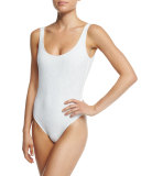 Lace Scoop-Back Classic One-Piece Swimsuit