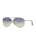 Check-Lens Aviator Sunglasses, Gunmetal