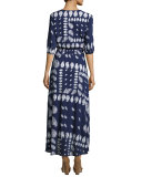 Drifter Paisley Button-Front Maxi Dress, Indigo