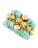 14K Amazonite Bracelets, Set of 3