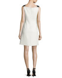 Embellished-Strap Sheath Dress, Ecru