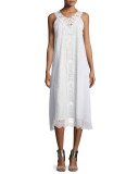 Sleeveless Lace A-line Midi Dress 