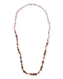 Long Beaded Single-Strand Necklace, Multi