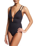 Cameron Plunge-Neck One-Piece Swimsuit