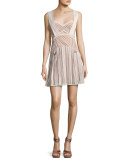 Avery Lace A-Line Mini Dress, Cream