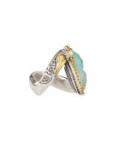 Sea Blue Agate Bypass Ring