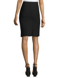 Double-Slit & Keyhole Pencil Skirt, Jet