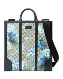 GG Blooms North-South Tote, Blue