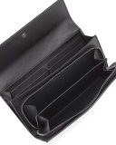 Intrecciato Flap Continental Wallet, Silver/Bronze