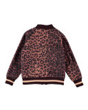 Hally Leopard Rose Bomber Jacket, Brown, Size 6-14