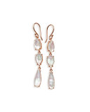 Wonderland Rosé Three-Stone Drop Earrings in Quartz Doublet