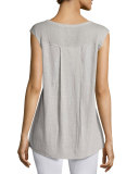 Cap-Sleeve Organic Linen Top