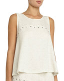 Lexie Lounge Tank Top, Peppered Cream