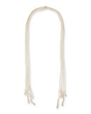 Long Six-Strand Pearl Lariat Necklace