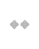 Large Pavé Diamond Flower Earrings