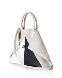 Ai Medium Canvas & Leather Top-Handle Bag, Beige
