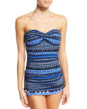 Geometric-Print Bandeau Swimdress