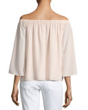 Summer Crepe Off-the-Shoulder Top