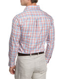Summer Melange Check Shirt, Cape Red