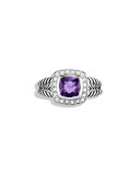 Petite Albion Ring with Amethyst and Diamonds