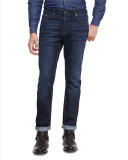 Slim-Fit Straight-Leg Jeans, Indigo