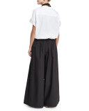 Paillette-Embellished Wide-Leg Pants, Black
