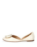 Ballerine Chips d'Orsay Flat, White 