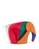 Colorblock Leather Elephant Coin Purse