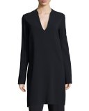 Jane V-Neck Long Tunic, Navy