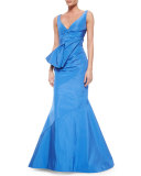 Fold-Pleated Sash-Detailed Mermaid Gown