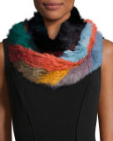 Rabbit Fur Infinity Scarf, Multicolor