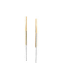 Long Stacked Bar Earrings with Diamonds