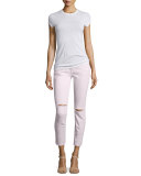 The Stiletto Distressed Skinny Jeans, Forever Pink