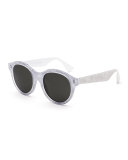 Mona Pool Round Sunglasses, Marbled White