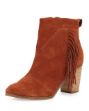 Lunata Suede Fringe Bootie, Cognac